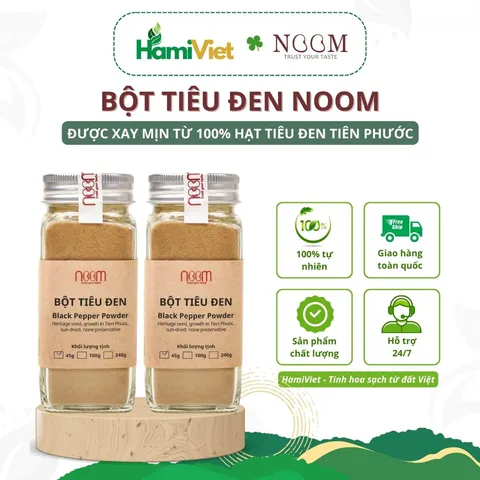 Bột Tiêu Đen Noom 100% Tiêu Đen Thuần Chủng Tiên Phước - Gia Vị Thiên Nhiên Tốt Cho Sức Khỏe và Ẩm Thực Việt Nam
