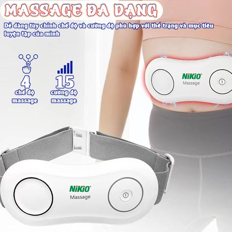 Máy Massage Bụng Nikio NK-161 - Công Nghệ EMS Kích Thích Cơ Kết Hợp Chườm Nóng, Giảm Mỡ Bụng Tại Nhà