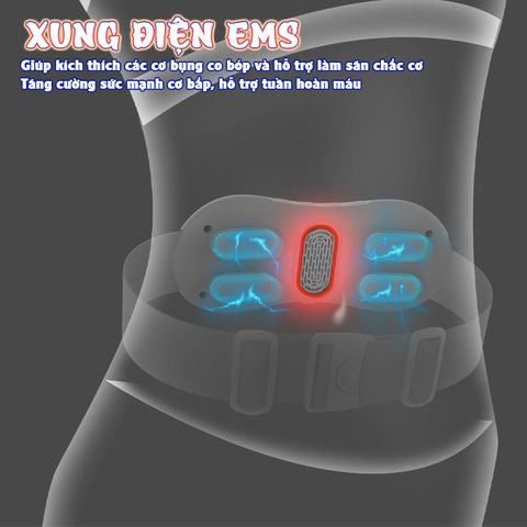 Máy Massage Bụng Nikio NK-161 - Công Nghệ EMS Kích Thích Cơ Kết Hợp Chườm Nóng, Giảm Mỡ Bụng Tại Nhà