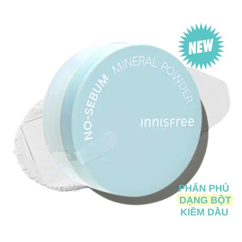 Phấn bột Innisfree No Sebum Mineral Powder 5g - Kiềm Dầu, Làm Mờ Lỗ Chân Lông, Phấn Trang Điểm Cho Da Dầu Và Hỗn Hợp Chính Hãng