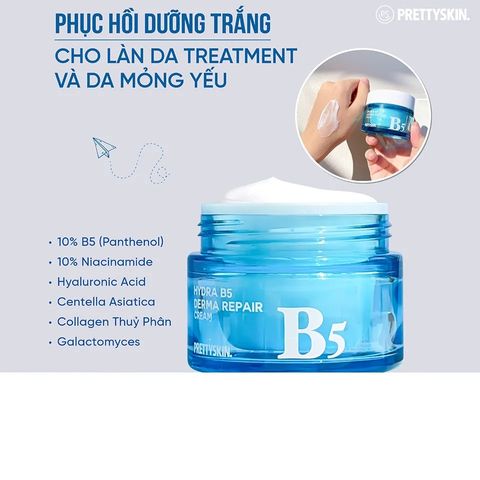 Kem Dưỡng Ẩm Prettyskin Hydra B5 Derma Repair Cream 52ml – Phục Hồi Da Nhạy Cảm, Cấp Nước & Làm Sáng Da Chính Hãng