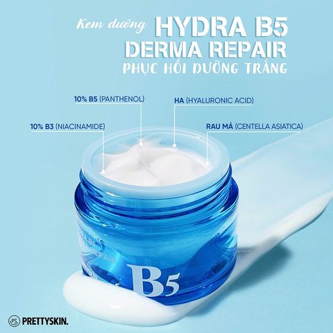 Kem Dưỡng Ẩm Prettyskin Hydra B5 Derma Repair Cream 52ml – Phục Hồi Da Nhạy Cảm, Cấp Nước & Làm Sáng Da Chính Hãng