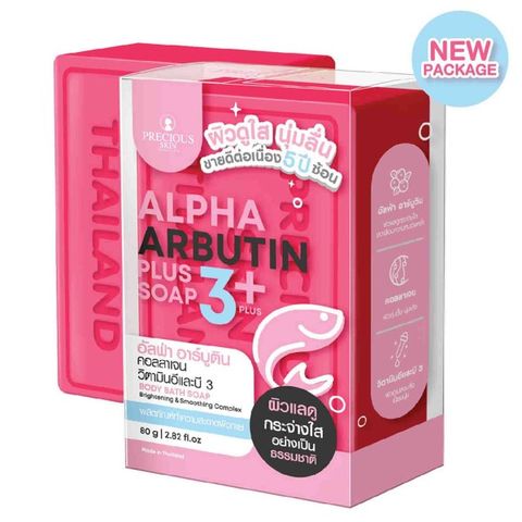 Xà Phòng Tắm Precious Skin Alpha Arbutin Plus - Dưỡng Sáng Da, Cung Cấp Ẩm, Làm Mờ Vết Thâm, Phù Hợp Mọi Làn Da Chính Hãng