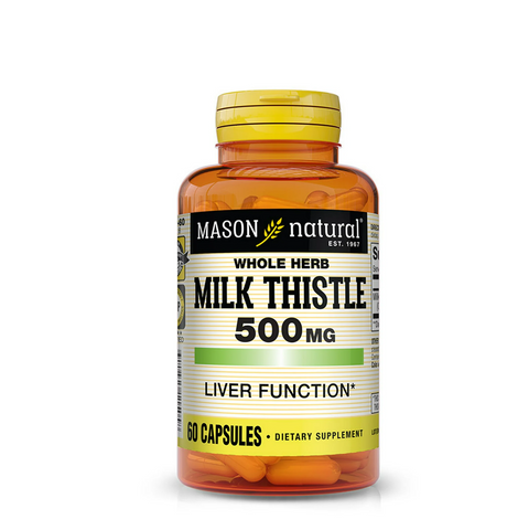 Viên Uống Hỗ Trợ Gan Mason Natural Milk Thistle 500mg - Giải Độc Gan Hiệu Quả, Lọ 60 Viên, Hàng Mỹ Chính Hãng