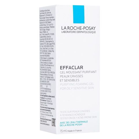 Sữa Rửa Mặt La Roche-Posay Effaclar 15ml - Giảm Mụn & Thích Hợp Da Nhạy Cảm, Dưỡng Ẩm Từ Nước Khoáng Pháp