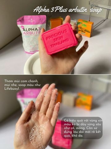 Xà Phòng Tắm Precious Skin Alpha Arbutin Plus 80g - Sáng Da, Cấp Ẩm, Làm Mờ Vết Thâm, Phù Hợp Mọi Làn Da, Hương Thơm Dịu Nhẹ Chính Hãng