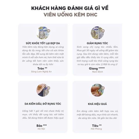 Viên uống bổ sung Kẽm DHC Zinc 60 viên Nhật Bản - Hỗ trợ sức khỏe da và tóc, cải thiện mụn, tăng cường sức đề kháng