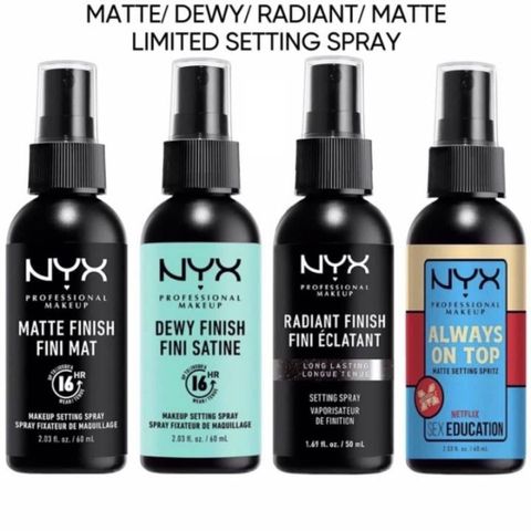 Xịt Khóa Nền NYX Dewy & Matte Finish Setting Spray 60ml - Giữ Lớp Trang Điểm Bền Đẹp, Độ Ẩm Tự Nhiên, Chính Hãng