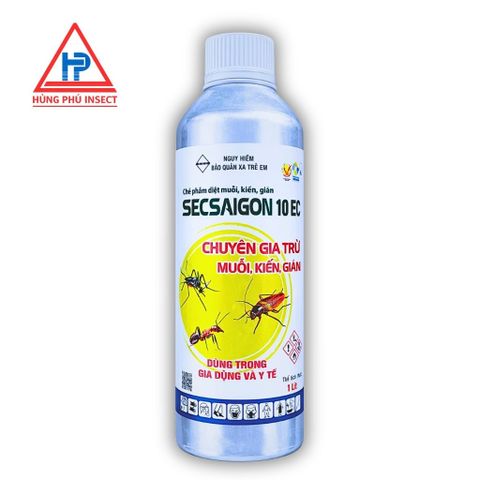 SECSAIGON 10SC Chai Nhôm 1 Lít Diệt Muỗi, Gián, Kiến và Côn Trùng Khác Hiệu Quả Cao - GIẢI PHÁP  CHO MỌI GIA ĐÌNH