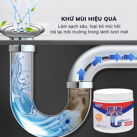 Bột Thông Tắc Cống Thần Thánh Hương Chanh Bạc Hà (Combo 5 Hộp) - Giải Pháp Tiện Lợi Xử Lý Tắc Nghẽn Đường Ống Nhanh Chóng