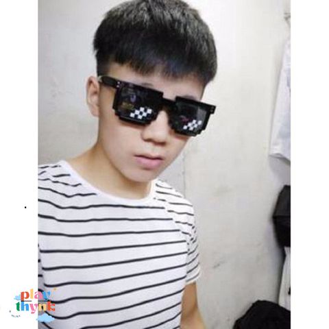 Kính Mát Vuông Thug Life 8Bit - Phong Cách Dáng Dấp Côn Đồ, Kính Chắn Bụi Chất Lượng Cao, Thời Trang Cho Nam Nữ