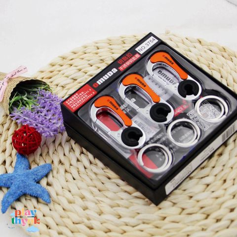Bộ 3 Móc Khóa OMUDA 3754 - Phụ Kiện Thời Trang Sang Trọng, Độc Đáo, Màu Xanh Dương, Quà Tặng Thú Vị cho Bạn Bè và Người Thân