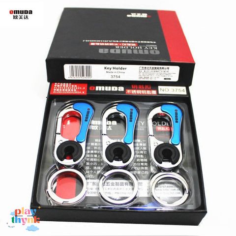 Bộ 3 Móc Khóa OMUDA 3754 - Phụ Kiện Thời Trang Sang Trọng, Độc Đáo, Màu Xanh Dương, Quà Tặng Thú Vị cho Bạn Bè và Người Thân