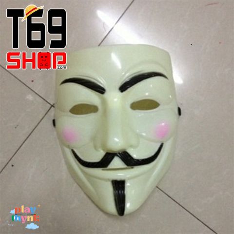 Mặt Nạ Guy Fawkes Anonymous - Phụ Kiện Cosplay Độc Đáo, Chất Liệu Nhựa, Sắc Trắng/Vàng, Thích Hợp Cho Anime và Game