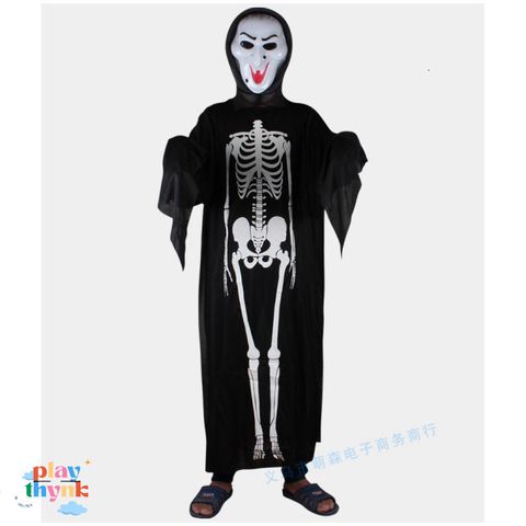 Bộ hóa trang Halloween - Áo choàng và mặt nạ ma xương cho nam nữ JKZ21 - Set hoàn hảo cho tiệc hóa trang