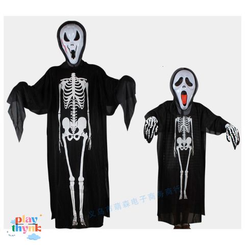 Bộ hóa trang Halloween - Áo choàng và mặt nạ ma xương cho nam nữ JKZ21 - Set hoàn hảo cho tiệc hóa trang