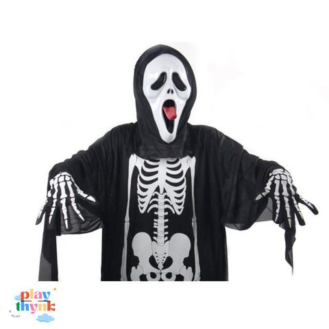 Bộ hóa trang Halloween - Áo choàng và mặt nạ ma xương cho nam nữ JKZ21 - Set hoàn hảo cho tiệc hóa trang