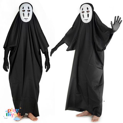 Bộ Trang Phục Cosplay Ma Vô Diện Spirited Away - Mặt Nạ và Găng Tay Độc Đáo cho Fan Anime