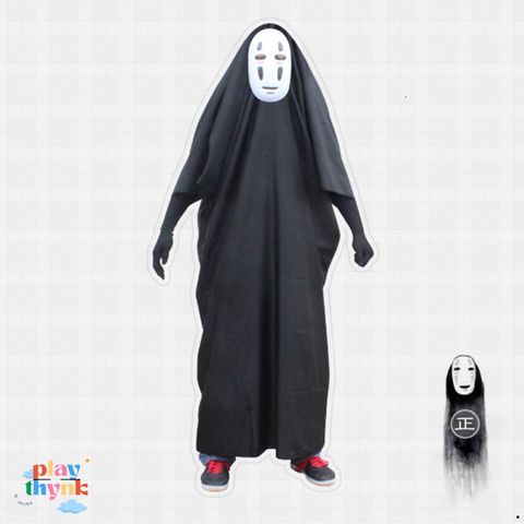 Bộ Trang Phục Cosplay Ma Vô Diện Spirited Away - Mặt Nạ và Găng Tay Độc Đáo cho Fan Anime