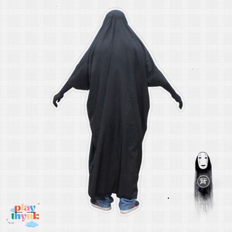 Bộ Trang Phục Cosplay Ma Vô Diện Spirited Away - Mặt Nạ và Găng Tay Độc Đáo cho Fan Anime
