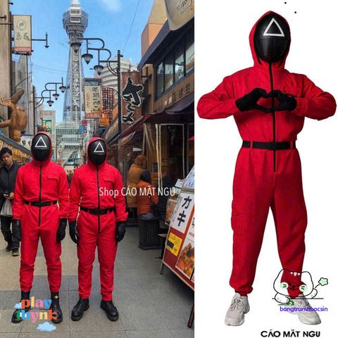 Mặt Nạ Gác Cổng Squid Game - Phụ Kiện Hóa Trang Halloween Cho Nam Nữ, Cosplay Siêu Đẳng Thảo Mộc Trò Chơi Con Mực
