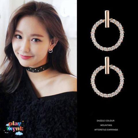 Bông Tai Vòng Phong Cách Nữ J6 - Set Trang Sức Độc Đáo Bằng Bạc S925 và Vàng Trắng 18K, Chống Dị Ứng và Oxy Hóa
