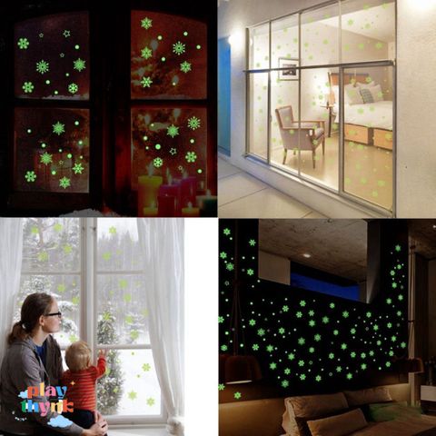 Miếng Dán Cửa Sổ Dạ Quang Mẫu Bông Tuyết - Đồ Trang Trí Nhà Cửa Độc Đáo, Thân Thiện Môi Trường, PVC Chất Lượng Cao