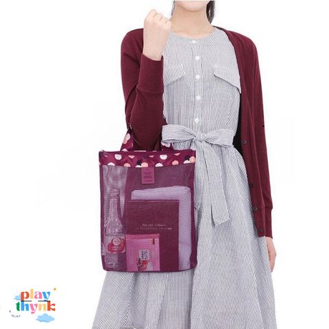 Túi Lưới Du Lịch Biển Tiện Lợi - Thiết Kế Nhỏ Gọn, Thời Trang, Chất Liệu Cao Cấp, Dễ Quan Sát Đồ Đạc, Phù Hợp Đi Nghỉ Mát