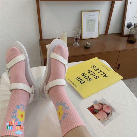 Vớ Nữ Họa Tiết Hoa Xinh Xắn KGV-HL38 - Collagen Thời Trang Hàn Quốc, Đáng Yêu, Phong Cách Sinh Viên, Màu Sắc Tươi Trẻ