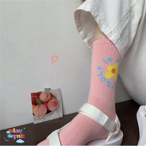 Vớ Nữ Họa Tiết Hoa Xinh Xắn KGV-HL38 - Collagen Thời Trang Hàn Quốc, Đáng Yêu, Phong Cách Sinh Viên, Màu Sắc Tươi Trẻ