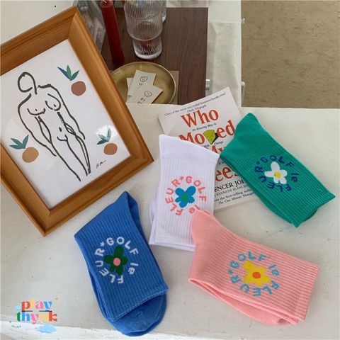 Vớ Nữ Họa Tiết Hoa Xinh Xắn KGV-HL38 - Collagen Thời Trang Hàn Quốc, Đáng Yêu, Phong Cách Sinh Viên, Màu Sắc Tươi Trẻ