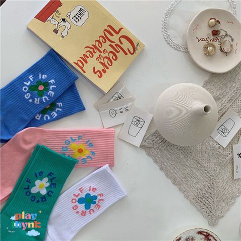 Vớ Nữ Họa Tiết Hoa Xinh Xắn KGV-HL38 - Collagen Thời Trang Hàn Quốc, Đáng Yêu, Phong Cách Sinh Viên, Màu Sắc Tươi Trẻ