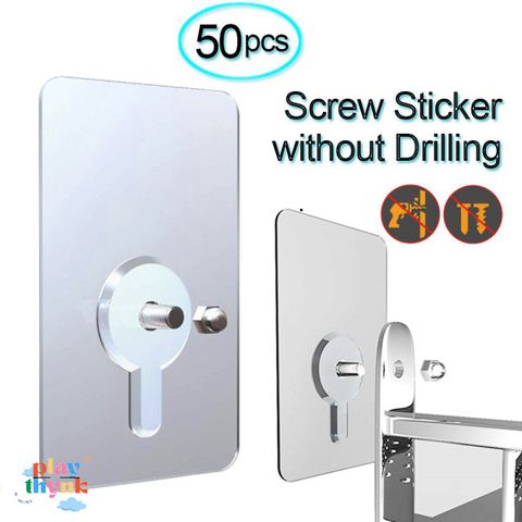 Bộ 50 ốc vít tự dán Gpro - Dụng cụ treo cố định mạnh mẽ, không khoan, bền bỉ cho mọi bề mặt tường