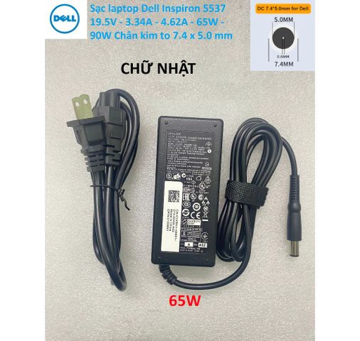 Sạc Laptop Dell 19.5V 4.62A 90W Chân Kim To 7.4mm x 5.0mm - Phụ Kiện Chính Hãng Giá Rẻ, Tương Thích với Nhiều Dòng Inspiron, Latitude, Vostro