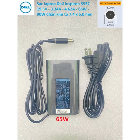 Sạc Laptop Dell 19.5V 4.62A 90W Chân Kim To 7.4mm x 5.0mm - Phụ Kiện Chính Hãng Giá Rẻ, Tương Thích với Nhiều Dòng Inspiron, Latitude, Vostro