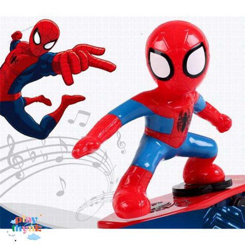 Mô Phỏng Người Nhện Lướt Ván Phát Sáng - Đồ Chơi An Toàn Cho Trẻ Em Từ 2 Tuổi - Thích Hợp Cho Fan Spider Man