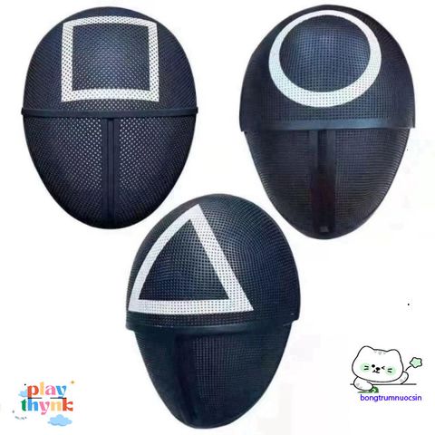 Mặt Nạ Tam Giác Squid Game - Đạo Cụ Cosplay Halloween Độc Đáo Cho Fan Phim Hàn - Hóa Trang Thú Vị 18 * 24cm