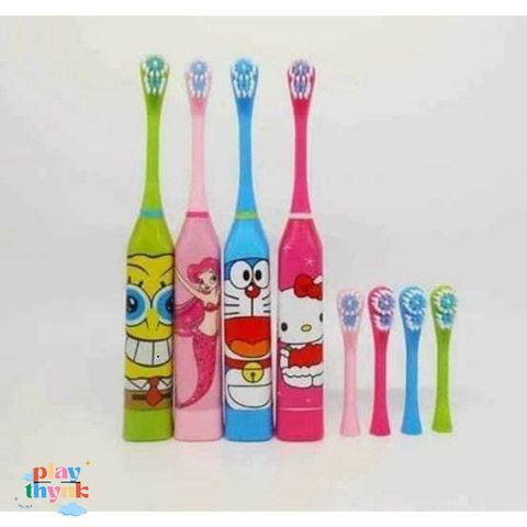 Bàn Chải Điện Tự Động Cho Trẻ Em - Đánh Răng Vui Vẻ Với Nhân Vật Hoạt Hình Dễ Thương - Combo 2C 79KK