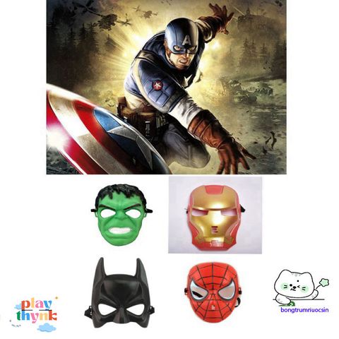 Khẩu Trang Hulk Iron Man - Mặt Nạ Toàn Mặt Siêu Anh Hùng Cho Trẻ Em - Quà Tặng Cosplay Halloween và Sinh Nhật