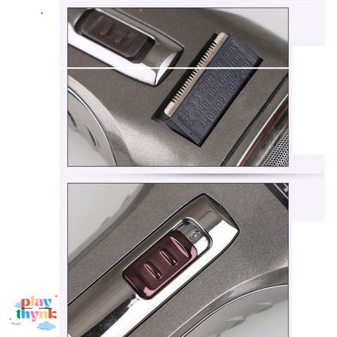 Máy Cạo Râu Qishi Q588 - Đầu Cạo Ngang Lưỡi Kép Sắc Bén, Sạc Pin Li-ion, Thời Gian Cạo 45 Phút - Chăm Sóc Nam Chính Hãng