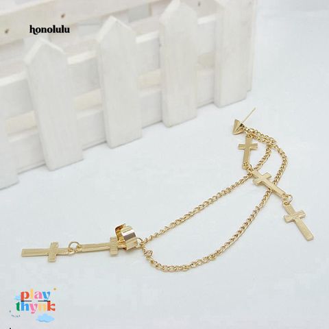 Khuyên Tai Nữ Dạng Dangle Kiểu Thánh Giá Độc Đáo - Trang Sức Punk Thời Trang Mã ZAJ57, Phù Hợp Đi Dạo và Tiệc Tùng