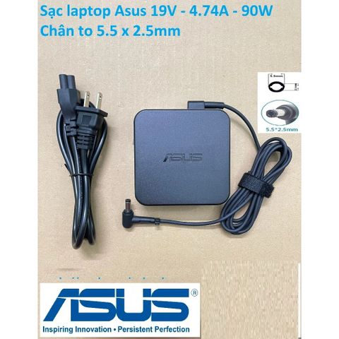 Sạc Laptop Asus 19V 4.74A 90W Chính Hãng - Adapter ZIN Kèm Dây Nguồn, Bảo Hành 12 Tháng, Phù Hợp Nhiều Dòng Máy