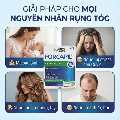 Viên Uống Mọc Tóc Arkopharma forcapil Anti-Chute 30 Viên - Hỗ Trợ Tóc Mọc Dày Khỏe, Ngăn Ngừa Rụng Tóc, Cải Thiện Tình Trạng Tóc Mỏng