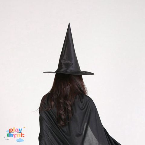 Mũ Phù Thủy Đen 7 Trong 1 - Phụ Kiện Hóa Trang Halloween Hoàn Hảo Cho Đàn Bà, Bộ Trang Phục Tiệc Tùng