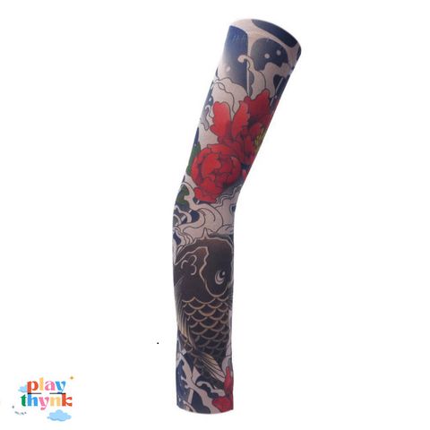 Áo Tay Hình Xăm Pyiyi - Ống Tay Thời Trang Độc Đáo Cho Bàn Tay, Chất Liệu Polyester Co Dãn, 10 Mẫu Họa Tiết Thời Thượng