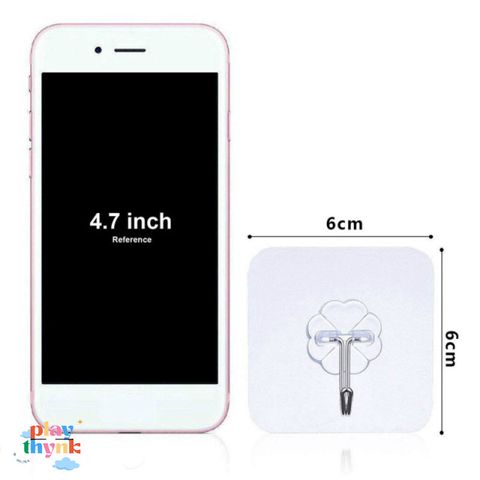 Bộ 12 Móc Gắn Tường Trong Suốt OmsT9 - Không Cần Khoan, Dễ Dàng Lắp Đặt, Chịu Tải 10kg, Thích Hợp Nhà Bếp, Phòng Tắm, Trang Trí Nội Thất