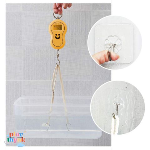 Bộ 12 Móc Gắn Tường Trong Suốt OmsT9 - Không Cần Khoan, Dễ Dàng Lắp Đặt, Chịu Tải 10kg, Thích Hợp Nhà Bếp, Phòng Tắm, Trang Trí Nội Thất