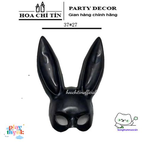 Mặt Nạ Halloween Bunny Đen Trắng Tai Dài - Phụ Kiện Hóa Trang Sexy Cho Tiệc Hóa Trang và Lễ Hội