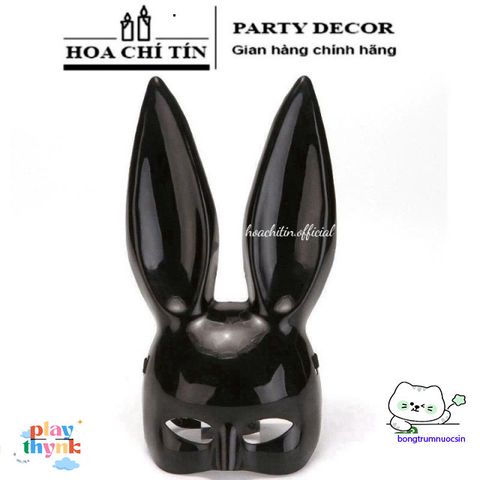 Mặt Nạ Halloween Bunny Đen Trắng Tai Dài - Phụ Kiện Hóa Trang Sexy Cho Tiệc Hóa Trang và Lễ Hội