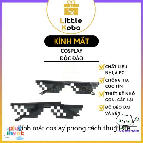 Kính Mắt Thug Life Siêu Ngầu - Kính Cosplay Dành Cho Trẻ Em, Phong Cách Thời Thượng Chất Nhựa Bền, Đồ Chơi Giải Trí